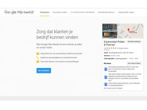 Screenshot startpagina Google Mijn bedrijf